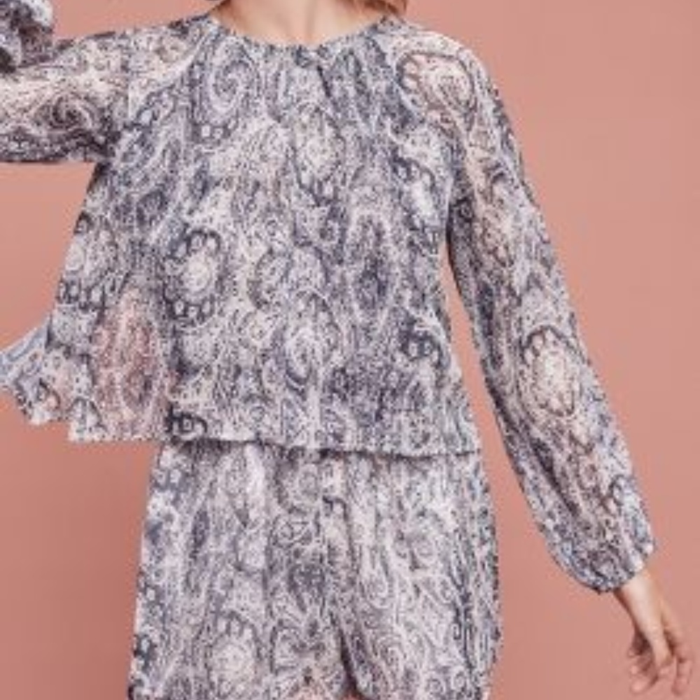 Flounced Paisley Romper